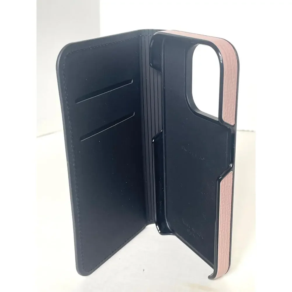 Kate Spade iPhone 15 Pro Wallet Folio Case Pale Vellum Wireless Charge